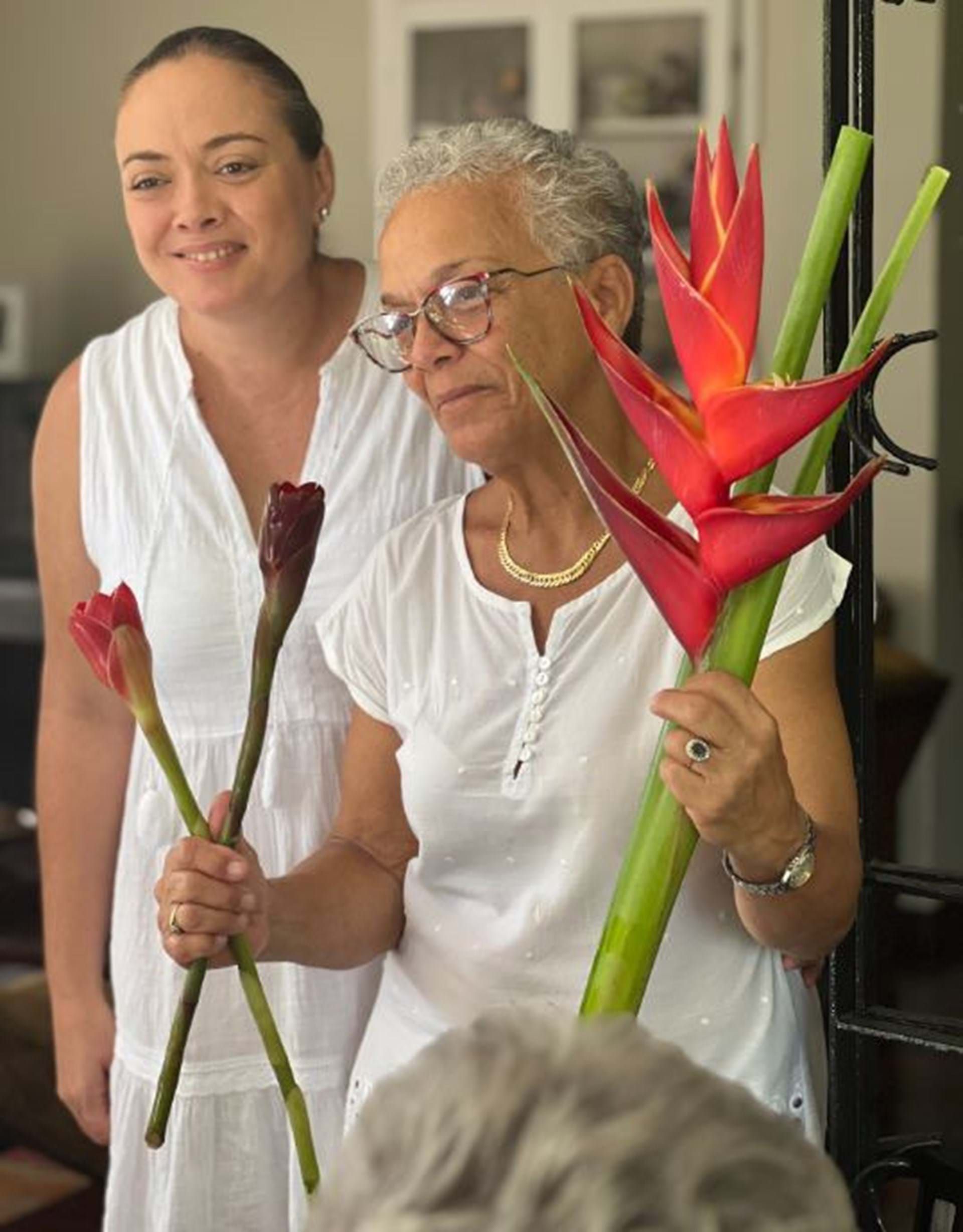 <p>Anne Campbell with her daughter Clare, of the privately owned Smithy&#8217;s Gardens, one of the suppliers to Grenada&#8217;s gold medal-winning stand at Chelsea.</p>
